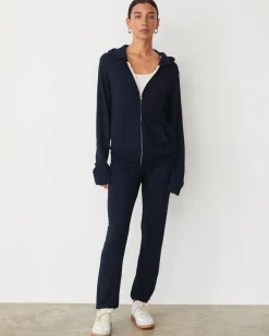 MONROW Supersoft Zip Up Hoody BLUEBLACK Clearance